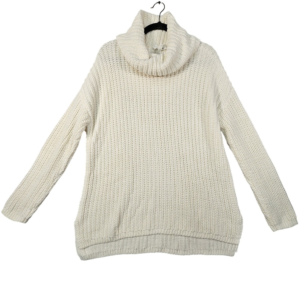 Haven Well Within Cowl Neck Tunic Sweater M Chunky Knit Minimalist Classic